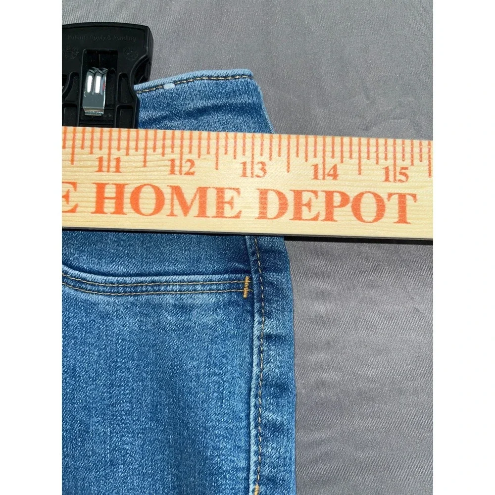 H&M Flare Low Waist Jeans Girls 14 Blue Denim Cotton Stretch Ankle‎ Slit Casual